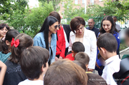 Ms Manasyan with Children from the Child and Family Support Center