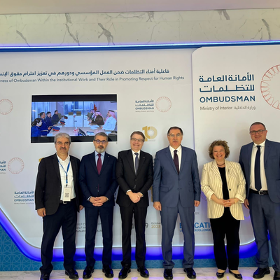 IOI President Chris Field PSM (third from left); Mr. Şeref Malkoç; Muharrem Kiliç; Marino Fardelli, Ombudsman of the Lazio Region and other important delegates and presenters at the International Conference.
