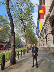 IOI President, Chris Field PSM, outside Australia House in London