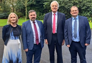 From left to right: Margaret Kelly (Ombudsman), Robin Swann (Minister for Health), Sir Robert Francis KC, Sean Martin (Deputy Ombudsman)