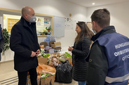 Dr. Kozma hands over donations to charity organizations helping refugees fleeing Ukraine
