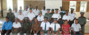 Solomon Islands Ombudsman Mr. Fredrick Leve Fakarii (fourth from left) posing for group photo with CSSI Executive, Directors and Commandants and his officers during the opening ceremony of the Good Decision Making Training at St. Barnabas Cathedral, Melane