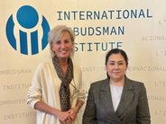 Ombudsperson and IOI Secretary General Schwarz with Authorised Person of the Oliy Majlis of the Republic of Uzbekistan for Human Rights Eshmatova