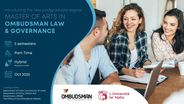 A new MA in Ombudsman Law and Governance starts in October 2025